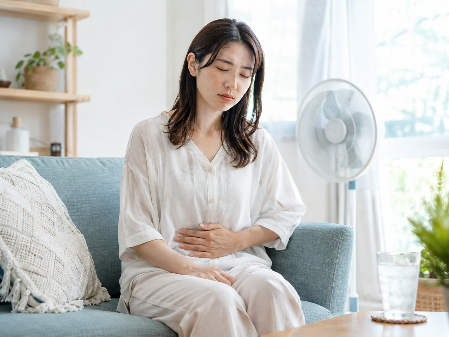 横須賀中央で冷え性や胃腸の疲れに悩む女性のイメージ